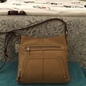 Cross body leather bag with built in wallet